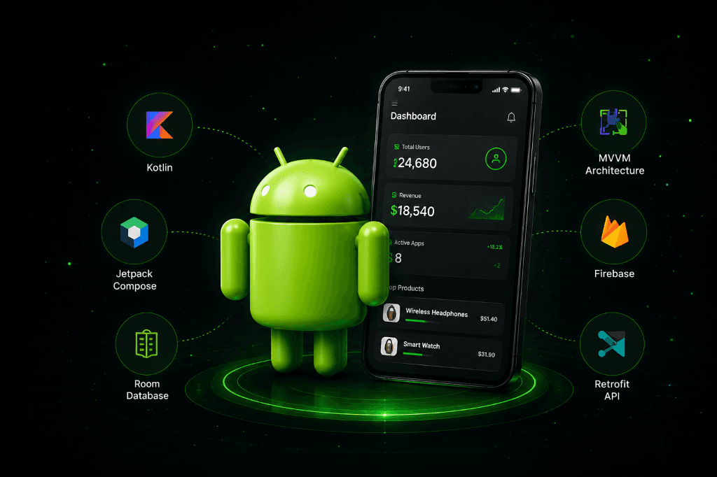 Android Mascot and Phone Mockup